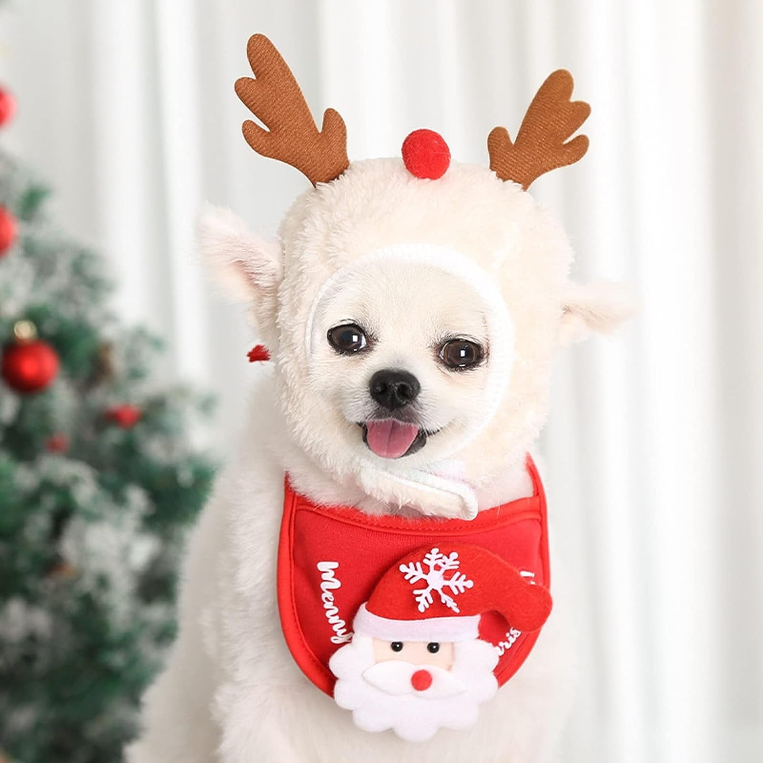 2PCS Christmas Adjustable Pet Christmas Costume Set Including Reindeer – My Store
